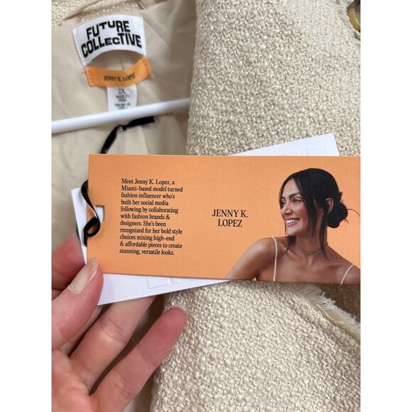 Future Collective Collab NWT Neutral Beige  Fringe Trench Coat 2x - Picture 9 of 10